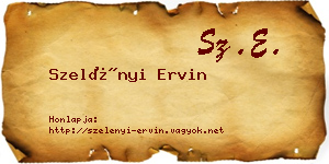 Szelényi Ervin névjegykártya