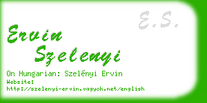 ervin szelenyi business card